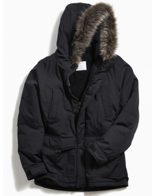 Keep out the cold with this stylish, warm parka